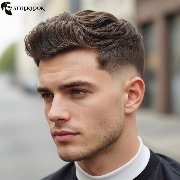 Low Taper Fade with Messy Wavy Hair