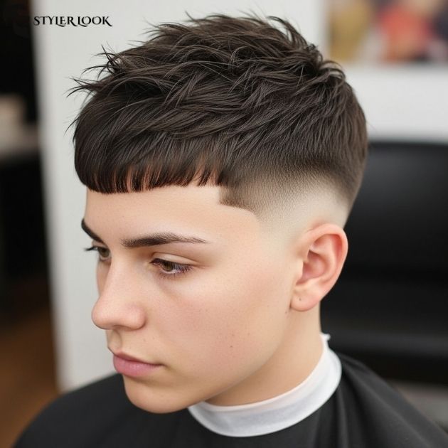 Low Taper Fade with Textured Fringe