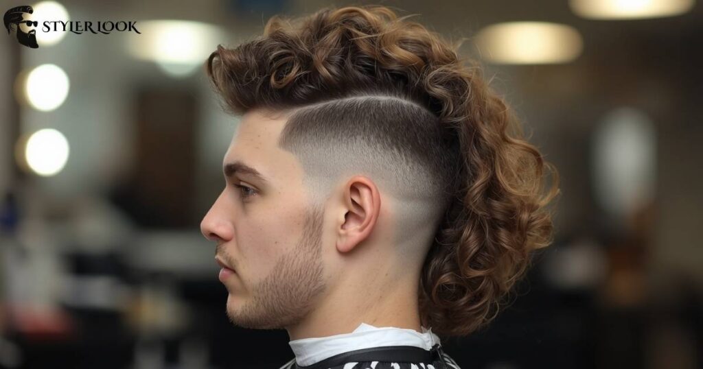 Low Taper With Curly Mullet