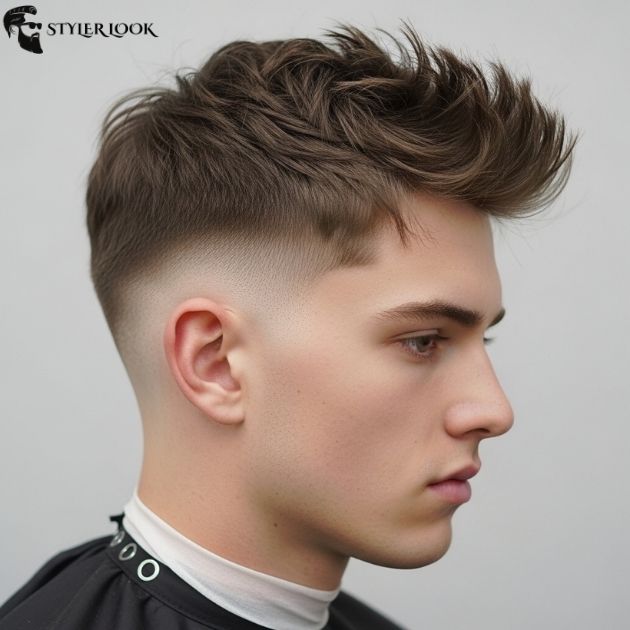 Low Taper Fade Messy French Crop