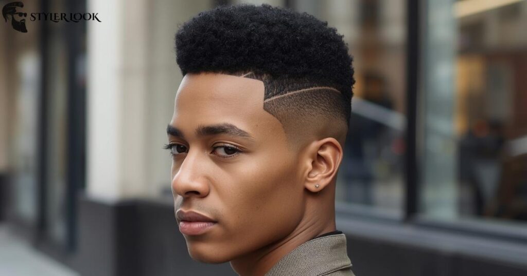 Taper Fade Afro with Line Up