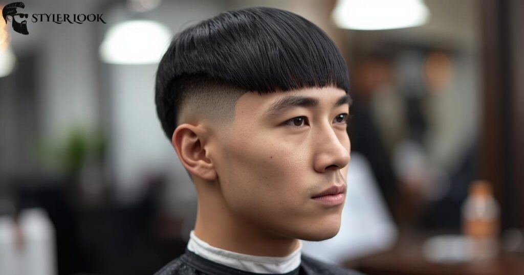 Taper Fade Fringe Straight Hair