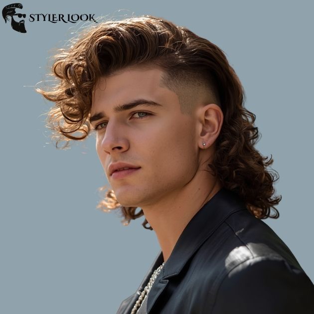 Taper Fade Mullet Curly Style