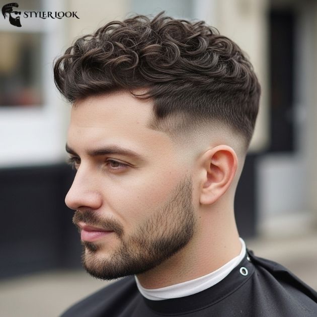 Textured Crop Low Taper Fade for Curly Hair