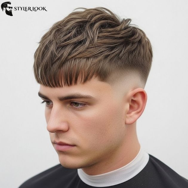 Textured Fringe with Low Taper Fade