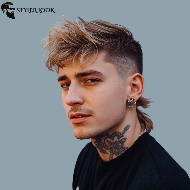 messy taper fade mullet