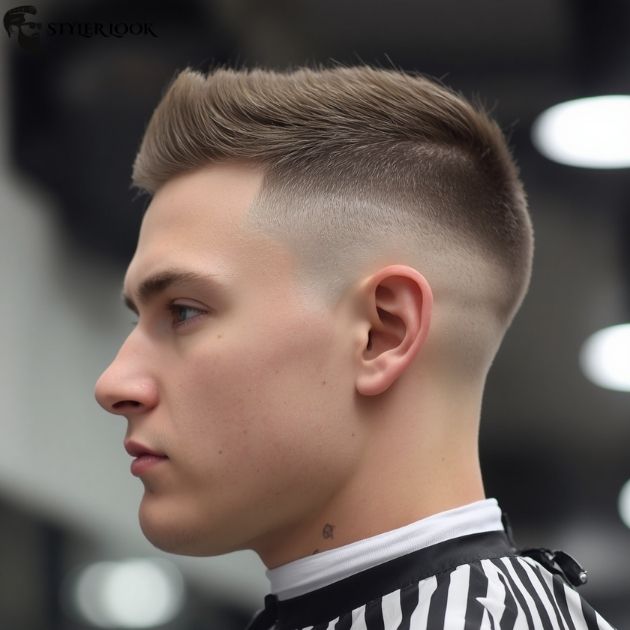 Buzz Cut Faux Hawk Burst Fade