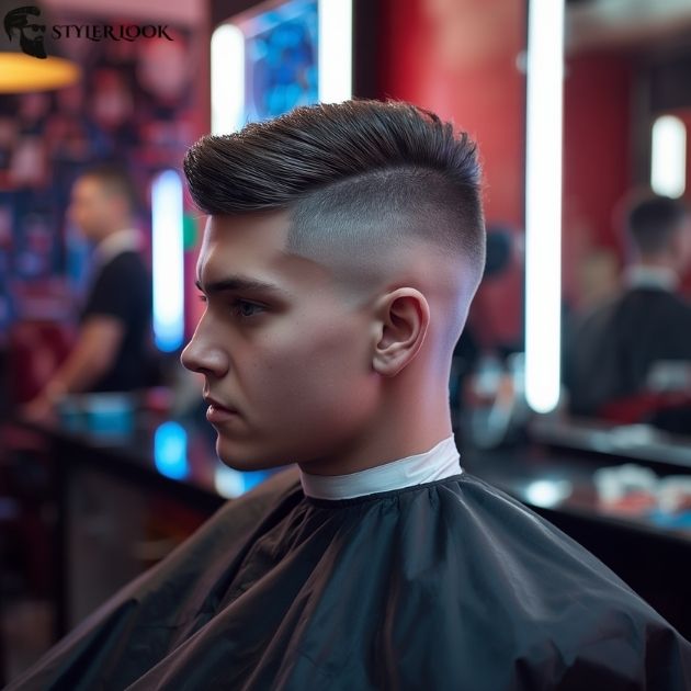 Buzz Cut Mullet with Burst Fade