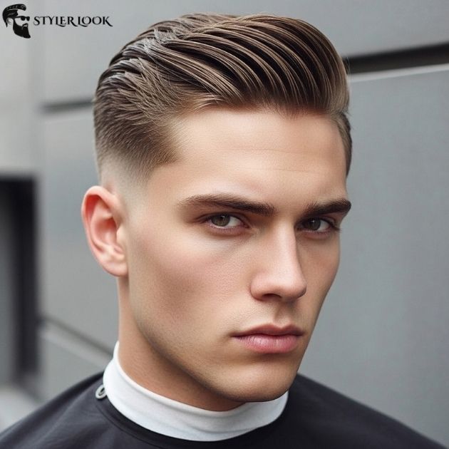 Classic Slick Back with Low Taper Fade