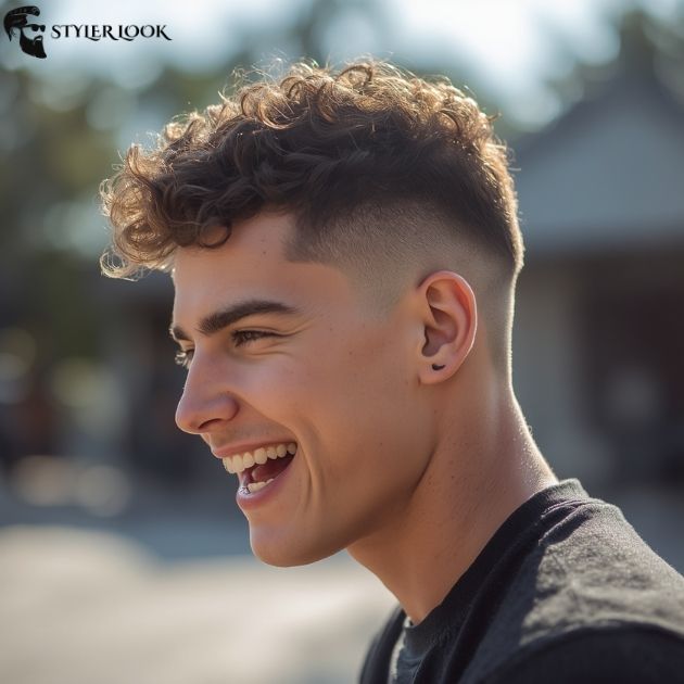 Curly Burst Fade Buzz Cut