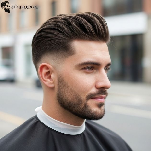 Low Fade Slick Back With Messy