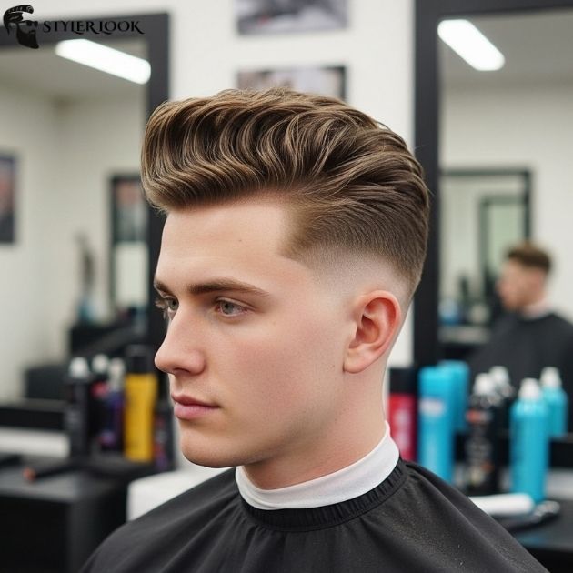 Low Taper Fade Blowout Haircut Wavy