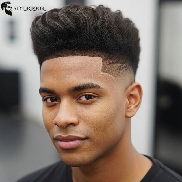 Low Taper Fade Blowout Haircut for Black Men