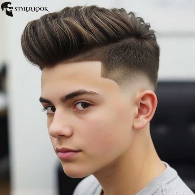 Low Taper Fade Blowout Haircut for Teens