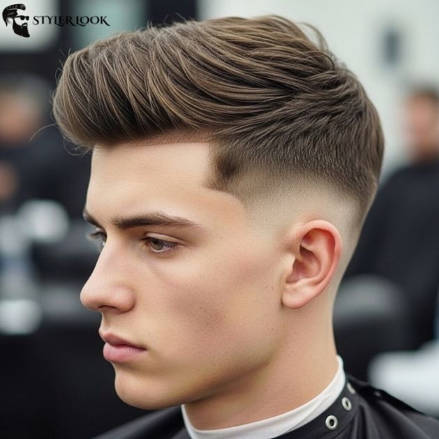 Low Taper Fade Blowout Textured Fringe