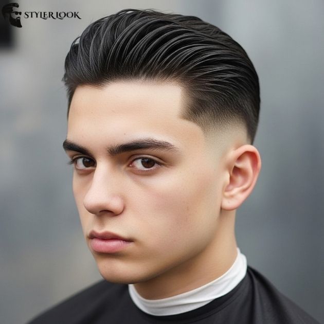 Low Taper Fade Slick Back Wet Look