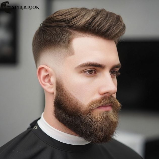 Low Taper Fade with Full Beard
