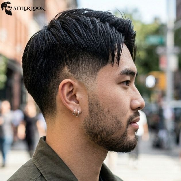 Straight Hair Burst Fade