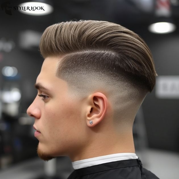 Straight Hair Quiff Fade Style