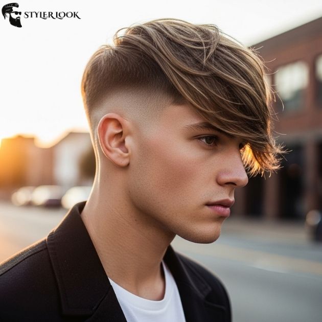 Taper Fade with Long Hair Fringe