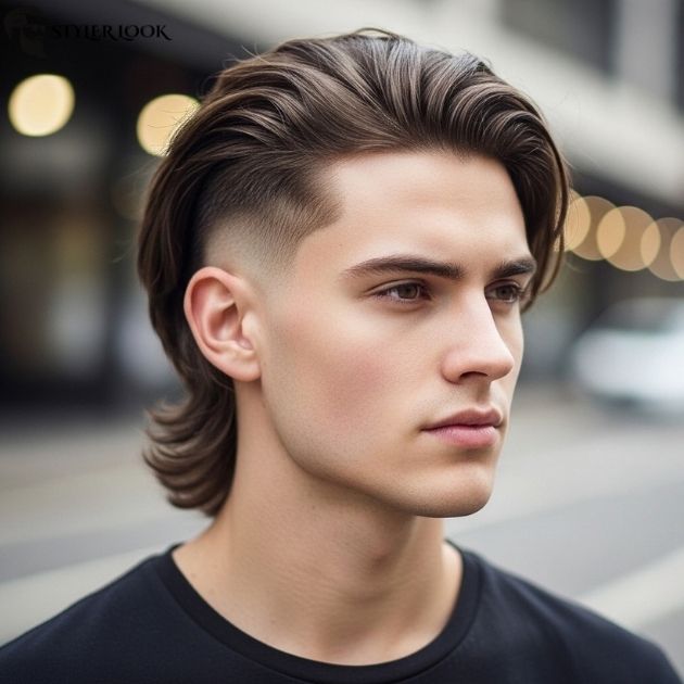 Taper Fade with Middle Part Long Hair