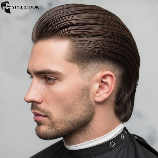Taper Fade with Slick Back Long Hair