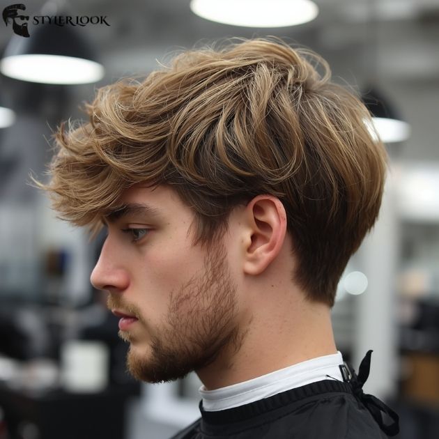 Wavy Low Taper Fade with Highlights